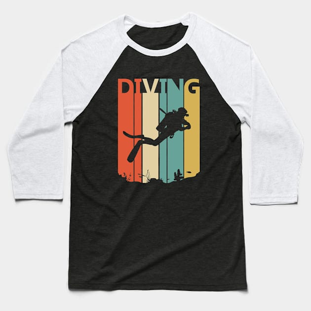 Diving Gifts - Vintage 1980s Diving Baseball T-Shirt by GWENT